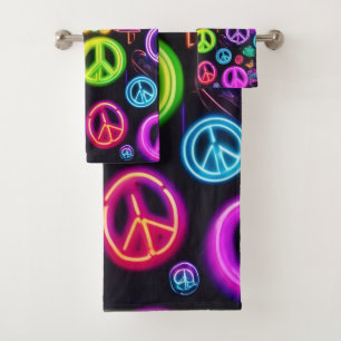 Motif de paix néon coloré