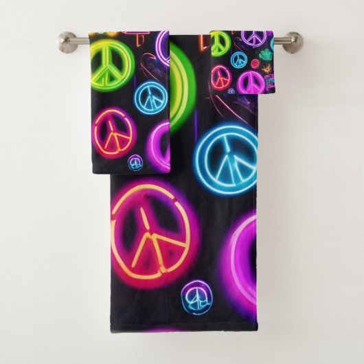 Motif de paix néon coloré (En situation)