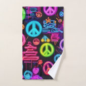 Motif de paix néon coloré (Serviette à main)