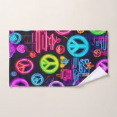 Motif de paix néon coloré (Serviette à main)