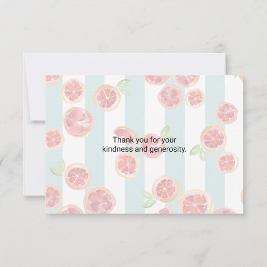 Motif de pamplemousse rose sur Merci de rayures ve (Dos)