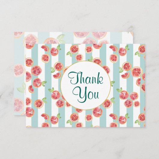 Motif de pamplemousse rose sur Merci de rayures ve (Devant / Derrière)