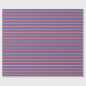 Motif de papier cadeau à rayures rétro bleu rouge (Plat)