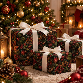 Motif de papier cadeau de Noël Kraft