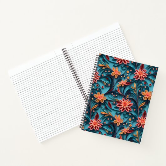 Motif de papier floral transparent Carnet spiral (Intérieur)