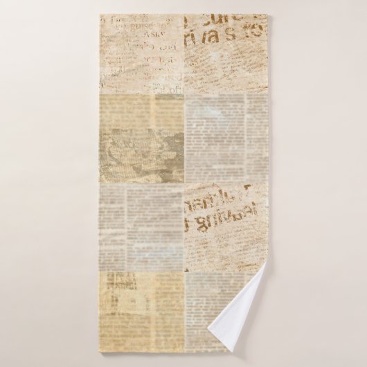Motif de papier journal grunge vieux journal retou (Serviette de bain)