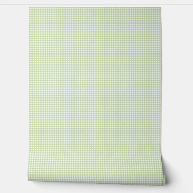 Motif de papier peint Gingham vert (Déroulement)