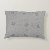 Motif de papillon gris argent mou Coussin (Dos)