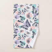 Motif de papillons colorés rétro. (Serviette à main)