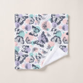 Motif de papillons colorés rétro. (Gant de toilette)