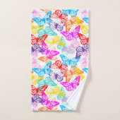 Motif de papillons multicolores (Serviette à main)