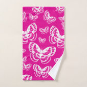 Motif de papillons rose et blanc (Serviette à main)