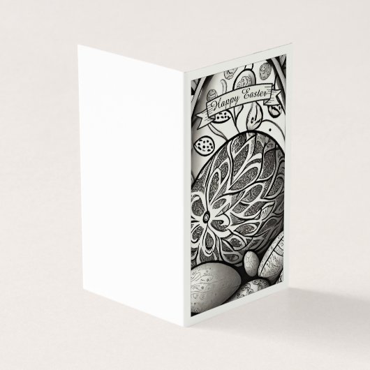 Motif de Pâques b/w dessin animé avec oeufs de Pâq (Outside)