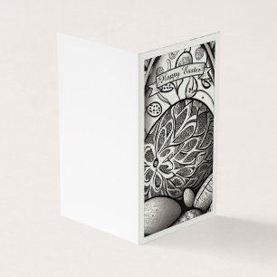 Motif de Pâques b/w dessin animé avec oeufs de Pâq