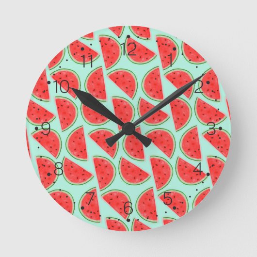 Motif de pastèque - horloge murale avec des (Recto)