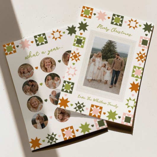 Motif de patchwork Carte de Noël Quelle année