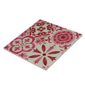 Motif de patchwork de carreaux d'azulejo rouges dé (Côté)
