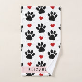 Motif De Pâtes, Pâtes Noires, Coeurs Rouges, Votre (Serviette à main)