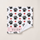 Motif De Pâtes, Pâtes Noires, Coeurs Rouges, Votre (Gant de toilette)