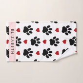 Motif De Pâtes, Pâtes Noires, Coeurs Rouges, Votre (Serviette à main)