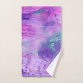 Motif de peinture bleu violet et rose (Serviette à main)