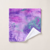 Motif de peinture bleu violet et rose (Gant de toilette)