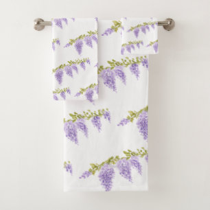 Motif de peinture de fleur de glycine violette