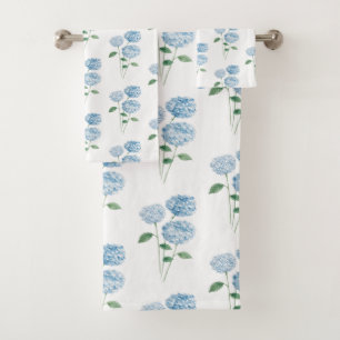 Motif de peinture de fleurs d'hortensia bleu