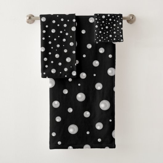 Motif de perle sur fond noir (En situation)