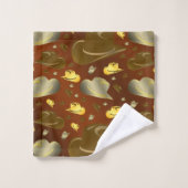 motif de petits casquettes de cow-boy dans les ton (Gant de toilette)