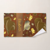 motif de petits casquettes de cow-boy dans les ton (Serviette à main)