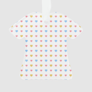 Motif de petits cœurs colorés jaune rose bleu