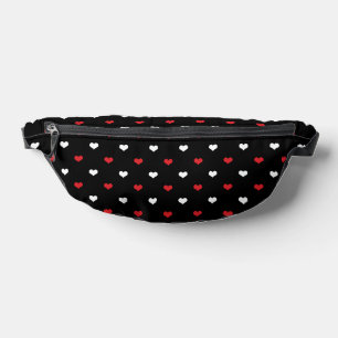 Motif de petits cœurs rouges et blancs sur fond no