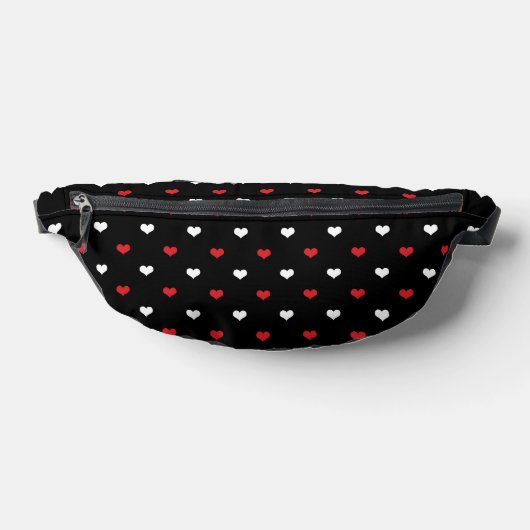 Motif de petits cœurs rouges et blancs sur fond no (Poser)