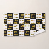 Motif de pièces d'échecs d'échiquier et d'or (Serviette à main)