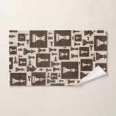 Motif de pièces d'échecs - Texture en bois (Serviette à main)