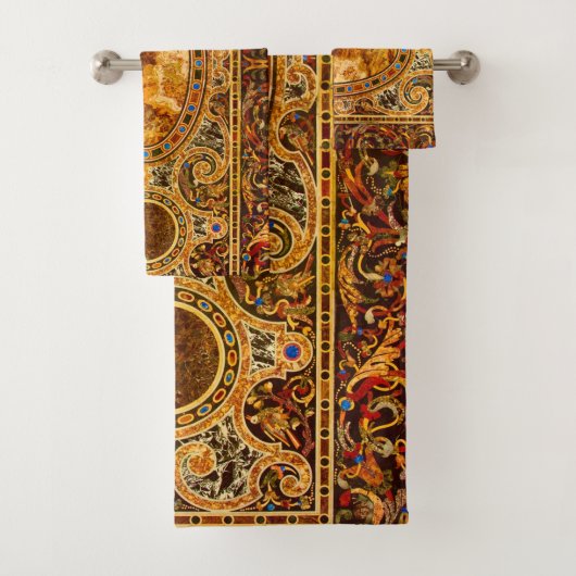 Motif de pierres gemmes italiennes d'antiquité (En situation)