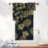 Motif de pineapple en or bleu marine