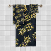 Motif de pineapple en or bleu marine