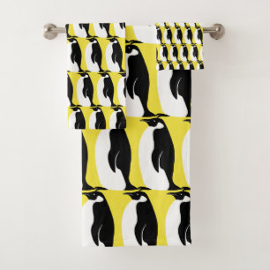 Motif de pingouin illumine jaune noir blanc