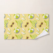 Motif de plage avec lunettes de soleil et casquett (Serviette à main)