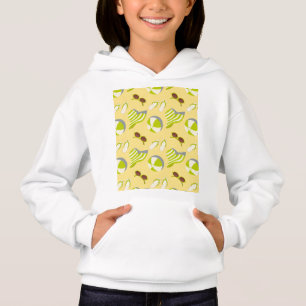 Motif de plage avec lunettes de soleil et casquett