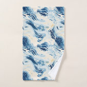 Motif de plage Blue Abstrait Waves (Serviette à main)