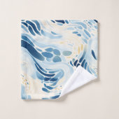 Motif de plage Blue Abstrait Waves (Gant de toilette)