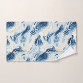 Motif de plage Blue Abstrait Waves (Serviette à main)