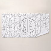 Motif de plante de fleur d'orchidée argentée (Serviette de bain)