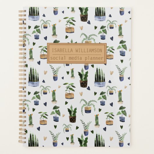 Motif de plante en pot personnalisé Boho (Devant)