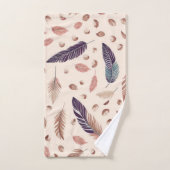 Motif de plume chic bohème moderne (Serviette à main)