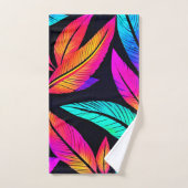 Motif de plume néon Art vibrant (Serviette à main)