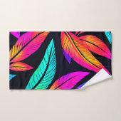 Motif de plume néon Art vibrant (Serviette à main)